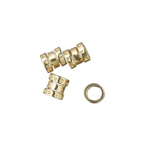 Crimp 1pkg4 brass, 6.5x6mm round tube / 4mm inside diameter, JBB Findings