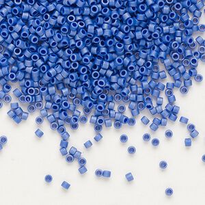 Seed bead, Delica&reg;, glass, pkg/250g, #11 round, opaque matte luster cobalt (DB-0361).