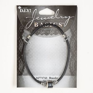 Bracelet, silver-finished brass, 9.5mm, 7-1/2 inches with snap clasp. Sold individually.