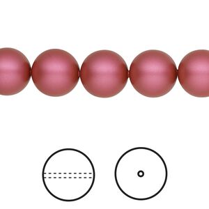 Pearl 25pk mulberry pink, Crystal Passions&reg; 10mm round 5810