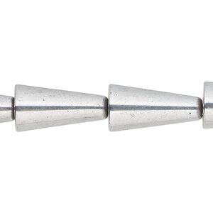 Hemalyke&trade; 1pkg1, silver-finished cone bead 15 inch 20x10mm