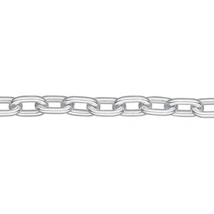 Chain 1pkg1 cable, 5mm oval, aluminum / anodized silver 25 foot unfinished
