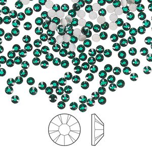 Flat back 1440pk emerald foil back, Preciosa MAXIMA Czech crystal hotfix rhinestone 2.3-2.5mm chaton rose round SS8