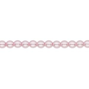 Bead, Czech pearl-coated glass druk, opaque light pink, 4mm round. Sold per 15-1/2" to 16" strand.
