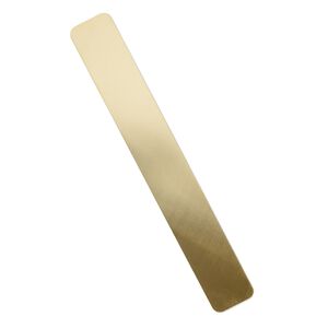 Sheet, copper and zinc, jeweler's bronze, half-hard, 7x1-inch rectangle with rounded corners, 24 gauge. Sold individually.