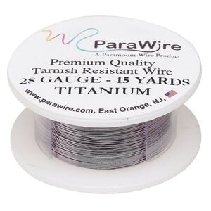 Wire, ParaWire&trade;, titanium-finished copper, round, 28 gauge. Sold per 15-yard spool.