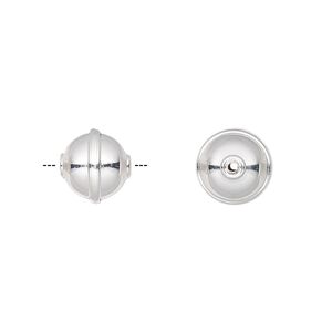 Bead 1pkg20 silver-plated, 10mm rimmed round / bench made style, carbon steel