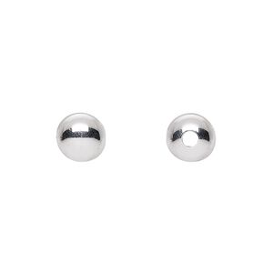 Bead 1pkg10 sterling silver, 8mm seamless round