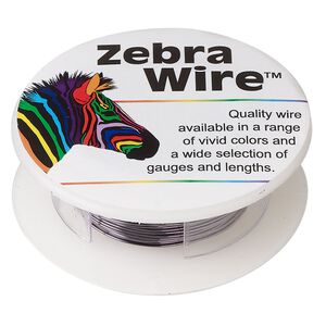 Wire, Zebra Wire&trade;, color-coated copper, midnight blue, round, 24 gauge. Sold per 20-yard spool.