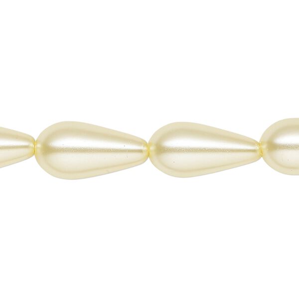 Pearl 1pk ivory, Celestial Crystal&reg; 15x8mm teardrop 15.5-16 inch image number 0