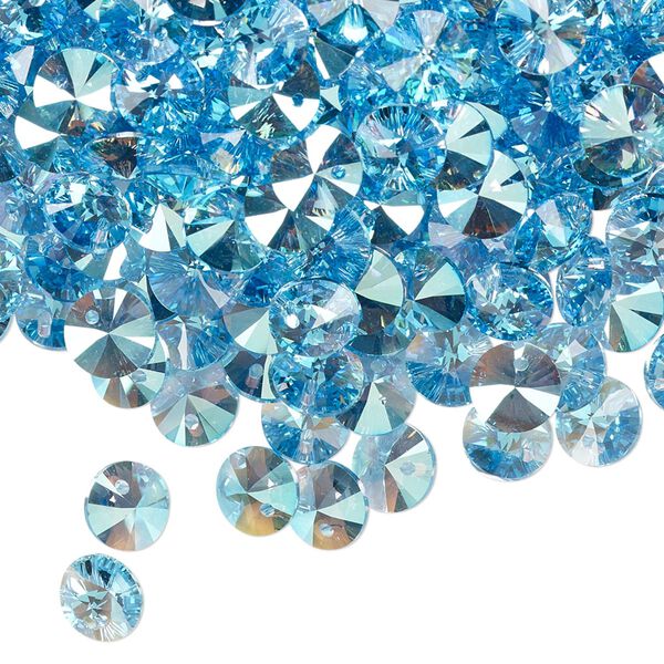 Drop 720pk aquamarine shimmer, Swarovski&reg; 6mm pendant mini disk 6428 image number 1