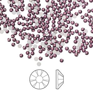Flat back 1440pk amethyst foil back, Preciosa MAXIMA Czech crystal rhinestone 1.7-1.9mm chaton rose round SS5
