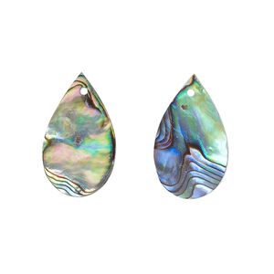 Drop, paua shell (natural), 19x12mm hand-cut top-drilled teardrop, Mohs hardness 3-1/2. Sold per pkg of 2.