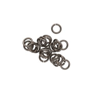 Jump ring 1pkg25 niobium, 5mm round, 20 gauge / 3.4mm inside diameter / natural grey