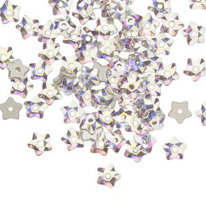 Bead 720pk crystal AB foil back, Swarovski&reg; 5mm star flower 3754