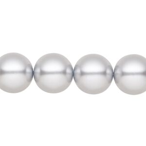 Pearl 10pk light grey, Preciosa Czech crystal 12mm round