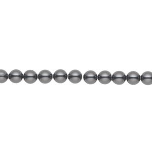 Pearl 500pk black, Swarovski&reg; 4mm round 5810