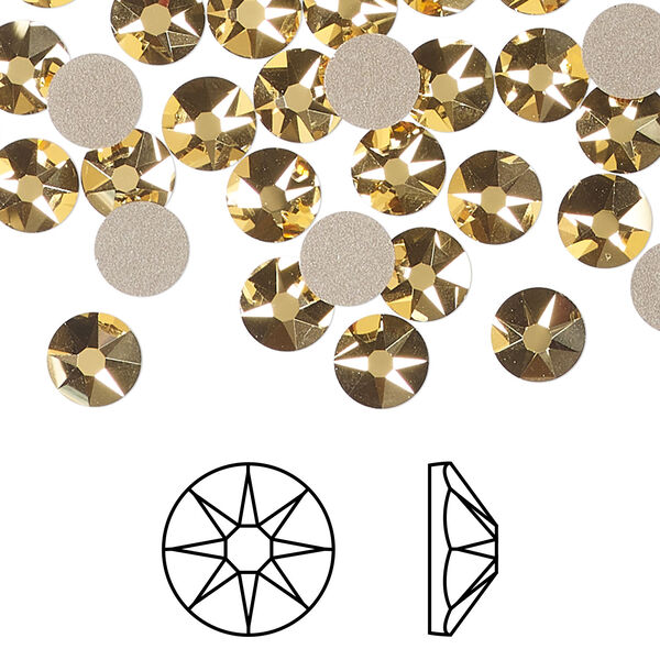 Flat back 1pkg288 crystal aurum foil back, Swarovski&reg;, 6.32-6.5mm rose round SS30 2088 image number 0