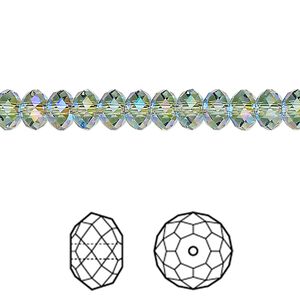 Bead 144pk erinite shimmer 2X, Crystal Passions&reg; 6x4mm rondelle 5040