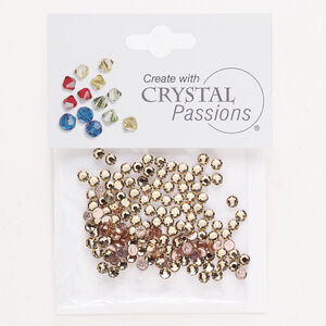 Flat back 1pkg144 light Colorado topaz, Crystal Passions&reg; rhinestone 3.00-3.12mm hotfix round SS12