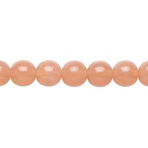 Bead, Preciosa, Czech glass druk, translucent pink opal, 8mm round. Sold per 15-1/2" to 16" strand.