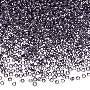 Seed bead, TOHO BEADS&reg;, glass, pkg/7.5g, #11 round, transparent silver-lined tanzanite (TR-11-39).