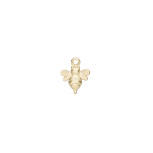 Charm Amoracast&reg; 1pkg1 sterling silver, 9x8mm single-sided bumble bee, "vermeil" (gold finish)