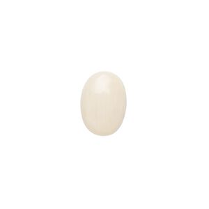 Cabochon, bamboo coral (bleached), white, 14x10mm calibrated oval, Mohs hardness 3-1/2 to 4. Sold per pkg of 2.