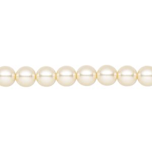 Pearl 25pk cream, Preciosa Czech crystal 6mm round