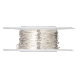 Wire, sterling silver, dead-soft, round, 30 gauge. Sold per pkg of 1 ounce.