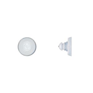 Earnut 1pkg200, 8x6mm disc, silicone clear 100 pair