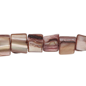 Mother-of-pearl shell 1pkg1, triangle tube bead 15 inch dark taupe 6x5mm-12x9mm