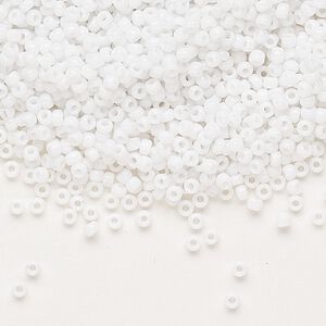 Seed bead, Dyna-Mites&trade;, glass, pkg/1/2kg, #11 round, opaque white, (743 11/0 RR).