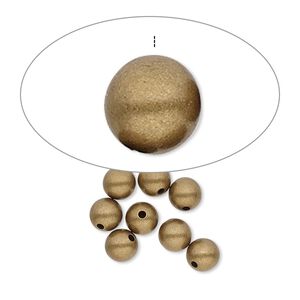 Bead end 1pkg100 gold-plated, 5mm half-drilled round / for memory wire / approx 1mm inside diameter, brass / antiqued