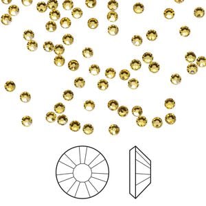 Flat back 1440pk light topaz, Swarovski&reg; hotfix 2.3-2.5mm rose round SS8 2038HF