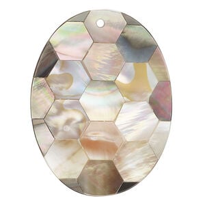 Black lip shell / gold lip shell / mother-of-pearl shell 1pkg1, top-drilled 1sided flat oval focal 39x30mm-40x31mm