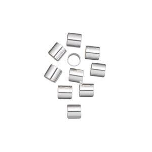 Crimp 1pkg10 sterling silver, 4mm seamless tube / 3.5mm inside diameter