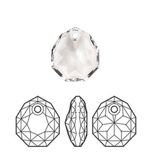 Drop 1pk crystal, Crystal Passions&reg; 16x13.5mm pendant majestic 6436