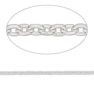 Chain 1pkg1 sterling silver cable, 1.5mm, Gossamer&trade; 5 foot unfinished