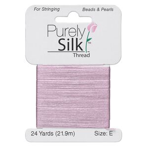 Thread, Purely Silk&trade;, lilac, size E. Sold per 24-yard card.