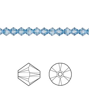 Bead 144pk cool blue, Crystal Passions&reg; Regenerated 4mm bicone 5328