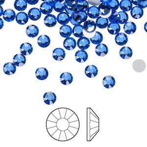 Flat back 144pk sapphire foil back, Preciosa Viva 12&reg; Czech crystal rhinestone 3.8-4mm chaton rose round SS16