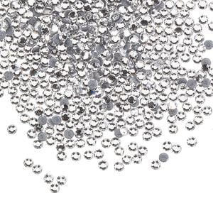 Flat back, Dance With Me&trade; crystal hotfix rhinestone, crystal clear, foil back, 1.9-2.1mm rose, SS6. Sold per pkg of 144 (1 gross).