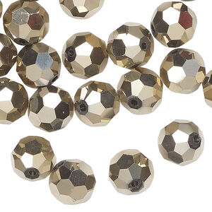 Bead 48pk opaque crystal aurum 2X, Celestial Crystal&reg; 10mm round