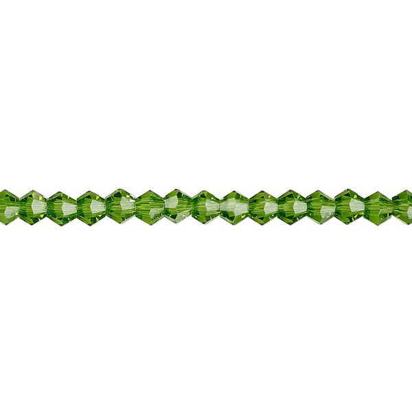 Bead 1pk transparent green, Celestial Crystal&reg; 4mm bicone 15.5-16 inch image number 0