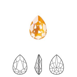 Fancy stone 4pk crystal mango ignite LacquerPRO, Crystal Passions&reg; 14x10mm pear 4320