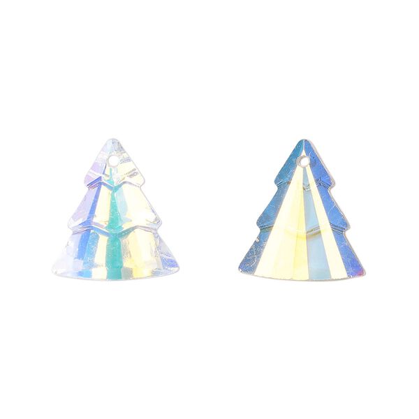 Drop 2pk translucent clear AB, Celestial Crystal&reg; 15x13mm tiered tree image number 0
