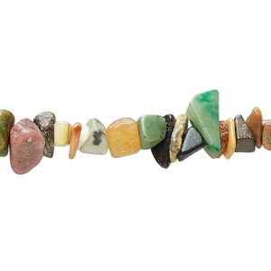 Multi-gemstone 1pkg1, chip bead 35 inch small to large