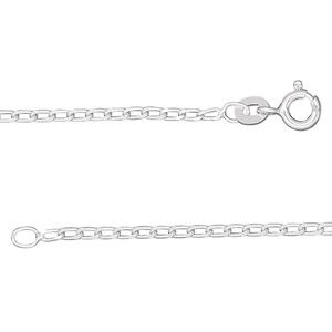 Chain 1pkg1 sterling silver curb, 1.7mm long / mixed clasp, Gossamer&trade; 30 inch