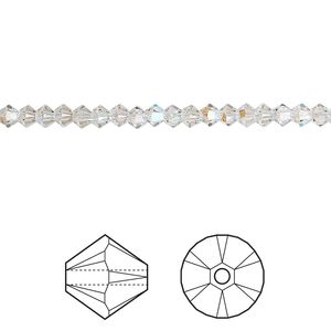 Bead 1440pk crystal shimmer, Swarovski&reg; 3mm XILION bicone 5328